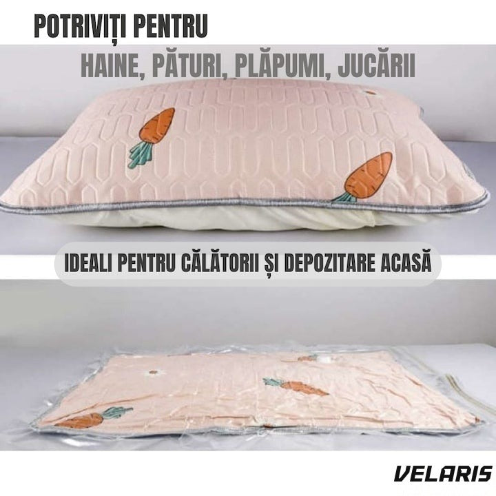 Set 12 saci vidat 70x100 cm, reutilizabili, transparenți, pentru haine și textile