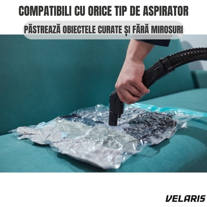 Set 12 saci vidat 70x100 cm, reutilizabili, transparenți, pentru haine și textile