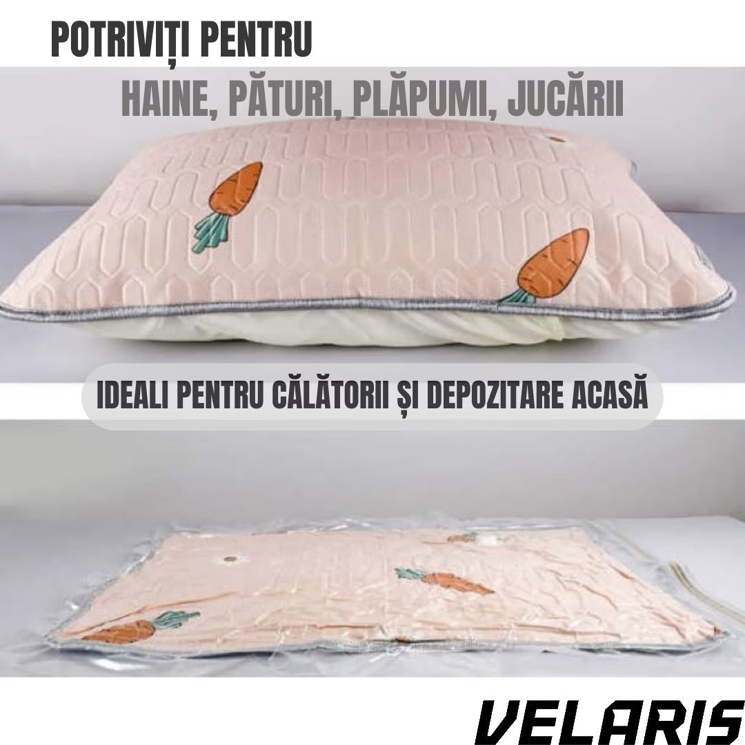 Set 12 pungi vid 80x110 cm, reutilizabile, transparente, depozitare