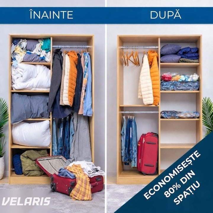 Set 12 saci de depozitare vacuum, reutilizabili, 4 dimensiuni: 40×60, 50×70, 60×80, 80×100 cm