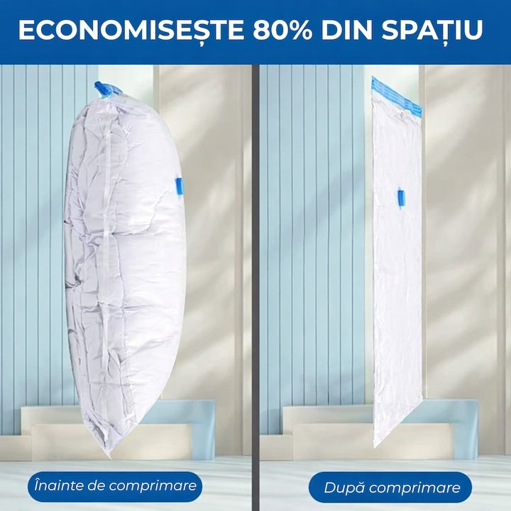 Set 12 saci de depozitare vacuum, reutilizabili, 4 dimensiuni: 40×60, 50×70, 60×80, 80×100 cm