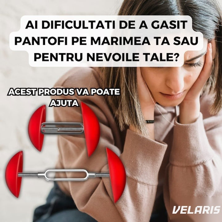 Set 2 lărgitoare pantofi reglabile, mărimi 35-46, plastic și metal, roșu