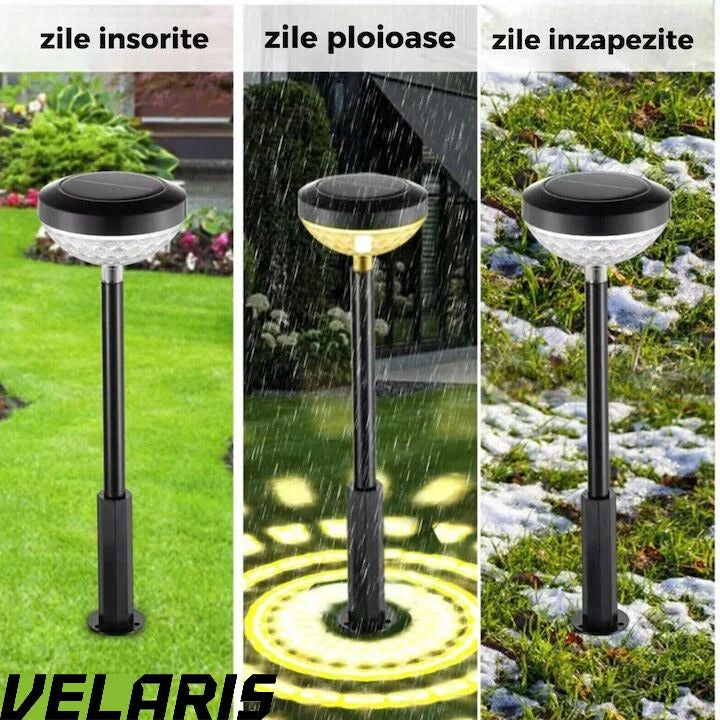 Set 2 Lampi Solare Floarea-Soarelui Decor Gradina, LED RGB Multicolor, Alimentare Solara, Rezistente la Intemperii, Instalare Usoara