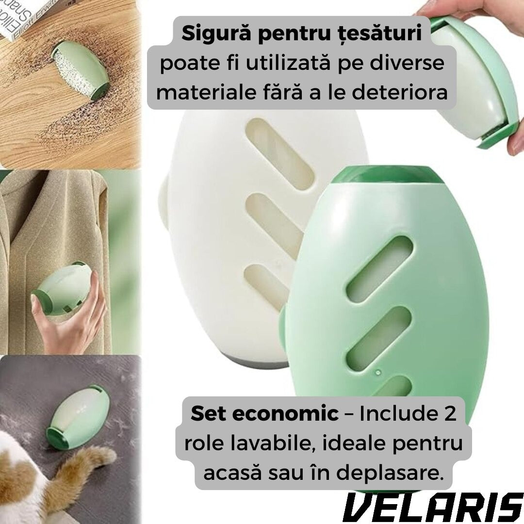 Set 2 role scame reutilizabile, lavabile, super adezive, mini, portabile, ideale pentru haine, par de animale si calatorii