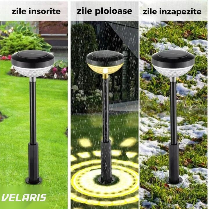 Set 2 lămpi solare decorative Floarea-Soarelui, LED RGB multicolor, rezistente la intemperii