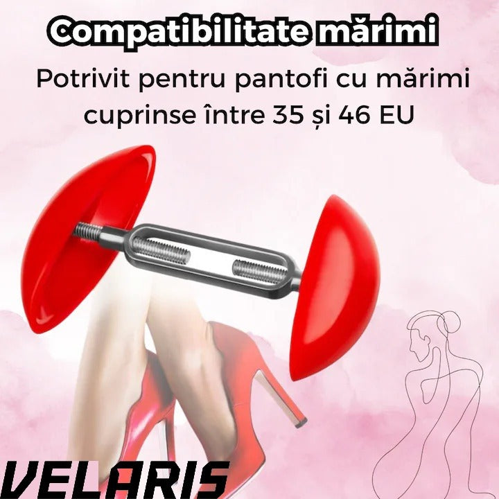 Set 2 Dispozitive Largire Pantofi Reglabile Marimi 35-46 Plastic Metal Rosu