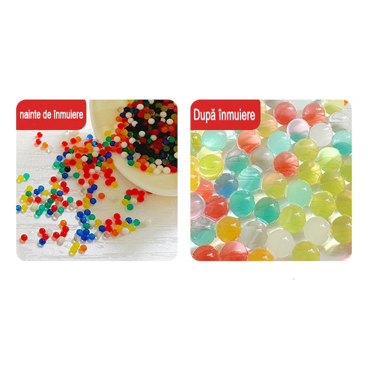 Set 20.000 Margele Gel Multicolor Cristale Decorative 7-8mm, Biodegradabile