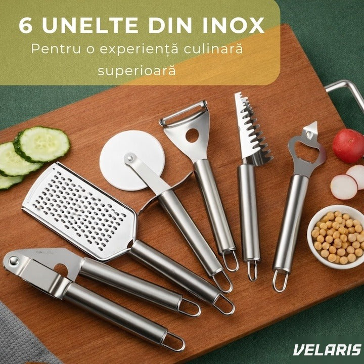 Set 20 piese ustensile de bucătărie cu suport, cuțite, siliconic și tocător, negru