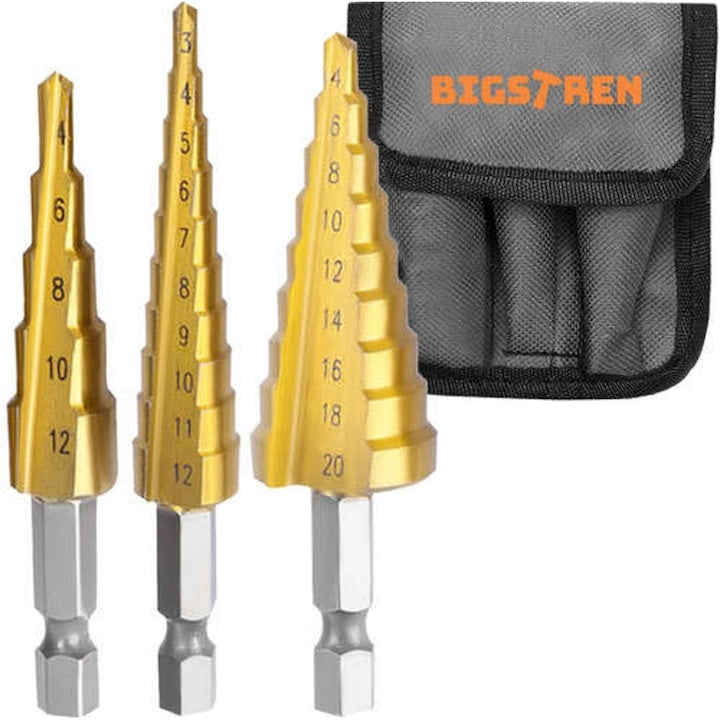 Set 3 Burghie Conice HSS, Titan, 6mm, 4-12mm, 3-12mm, 4-20mm, Cutie