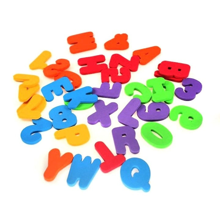 Set 36 Stickere Baie cu Litere A-Z și Cifre 0-9, Spumă Plutitoare