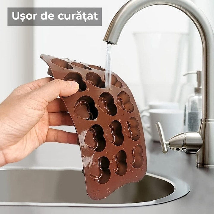 Set 4 forme silicon ciocolată, non-stick, flexibile, BPA free
