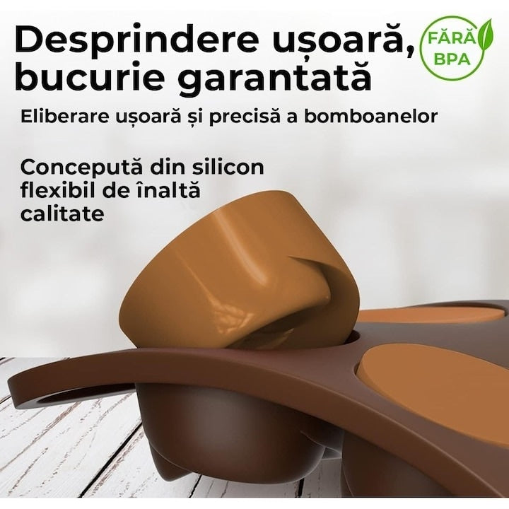 Set 4 forme silicon ciocolată, non-stick, flexibile, BPA free