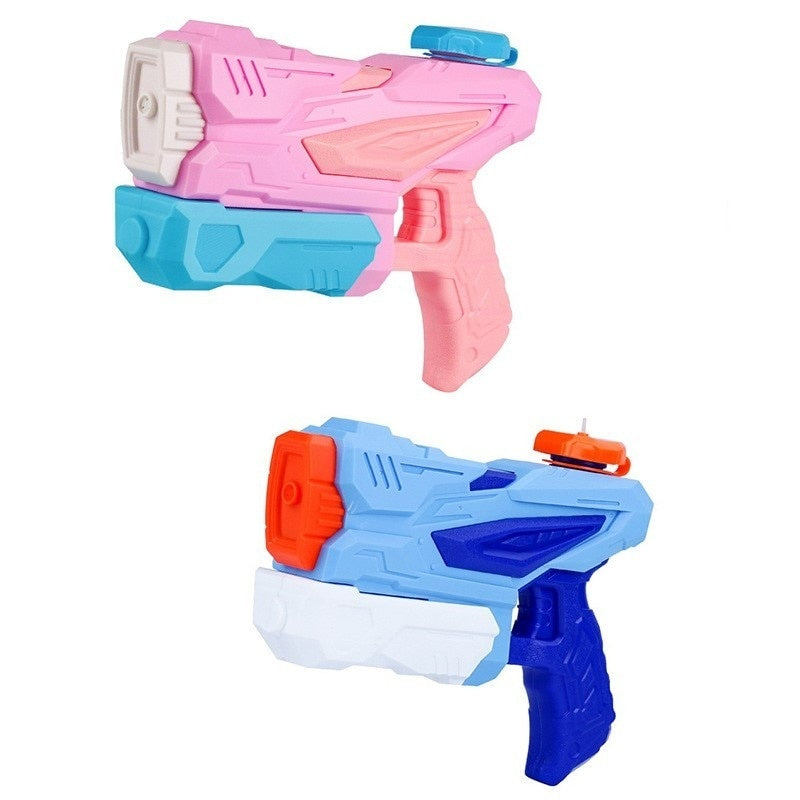 Set 4 Pistoale cu Apă pentru Copii, 2 x 300 ml + 2 x 550 ml, plastic rezistent, albastru/alb, 6+ ani