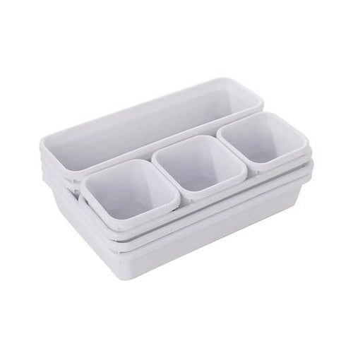 Set 8 organizatoare sertare, plastic, multicolor