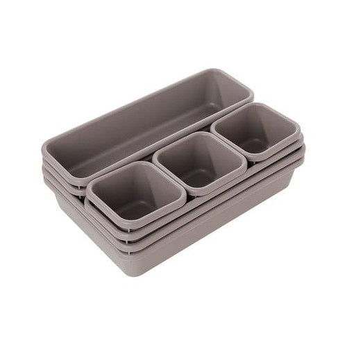 Set 8 organizatoare sertare, plastic, multicolor