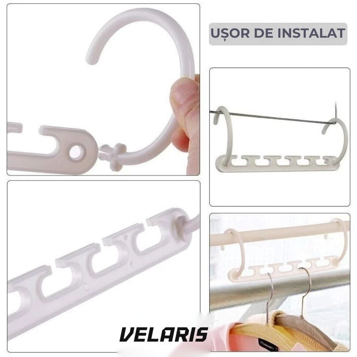 Set 8 organizatoare umerase 5 în 1 pentru dulap
