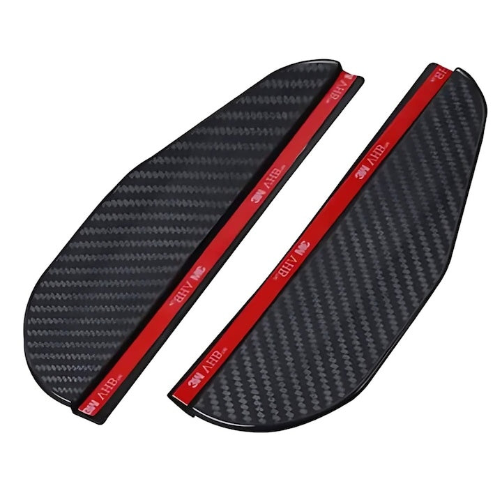 Set 2 deflectoare oglinzi auto carbon negru 185mm