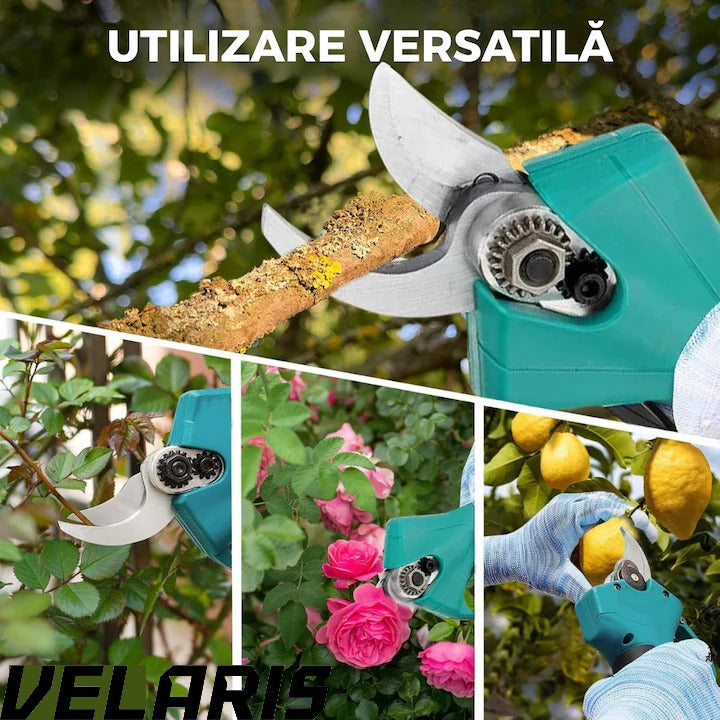 Set Foarfeca si Drujba Electrica Taiere Rapida, Fara Efort, cu Acumulator si Incarcator