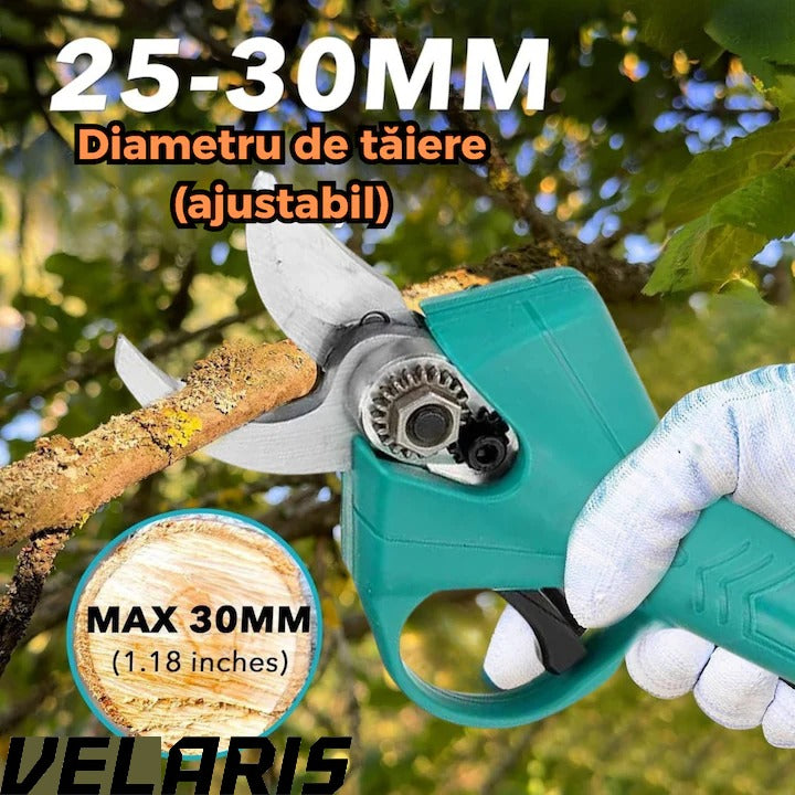 Set Foarfeca si Drujba Electrica Taiere Rapida, Fara Efort, cu Acumulator si Incarcator