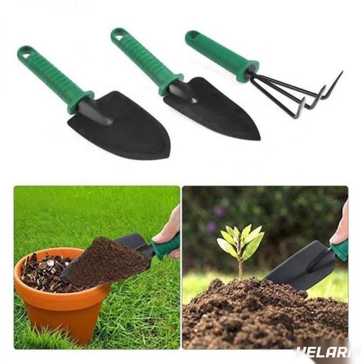 Set accesorii grădinărit 10 piese, oțel inoxidabil și plastic, foarfece, lopată, pulverizator, geantă inclusă