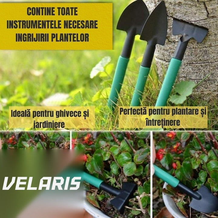 Set accesorii grădinărit 10 piese, oțel inoxidabil și plastic, foarfece, lopată, pulverizator, geantă inclusă