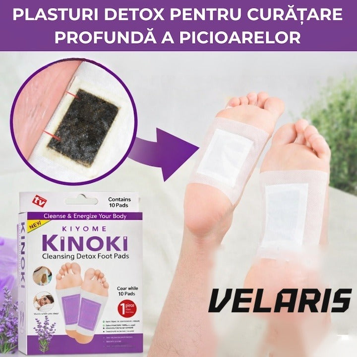 Set 10 plasturi detoxifianti pentru picioare cu lavanda, detoxifiere naturala