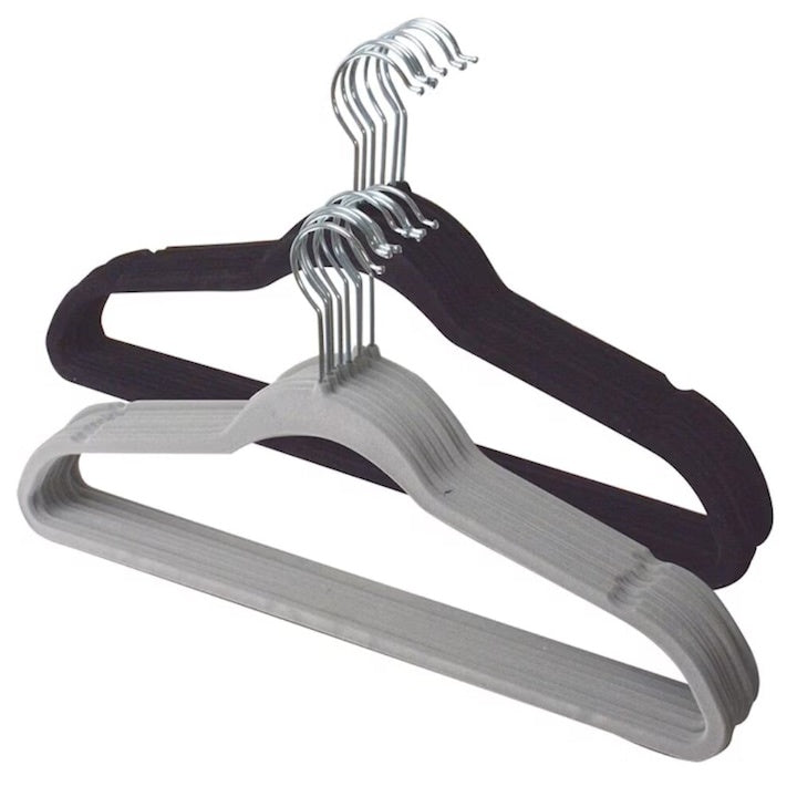 Set 16 umerase catifea, antiderapante, 44,5 x 23 cm, cârlig rotativ 360°