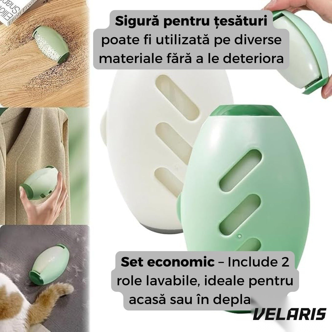 Set 2 role pentru scame reutilizabile, lavabile, mini, portabile, pentru haine și păr animale