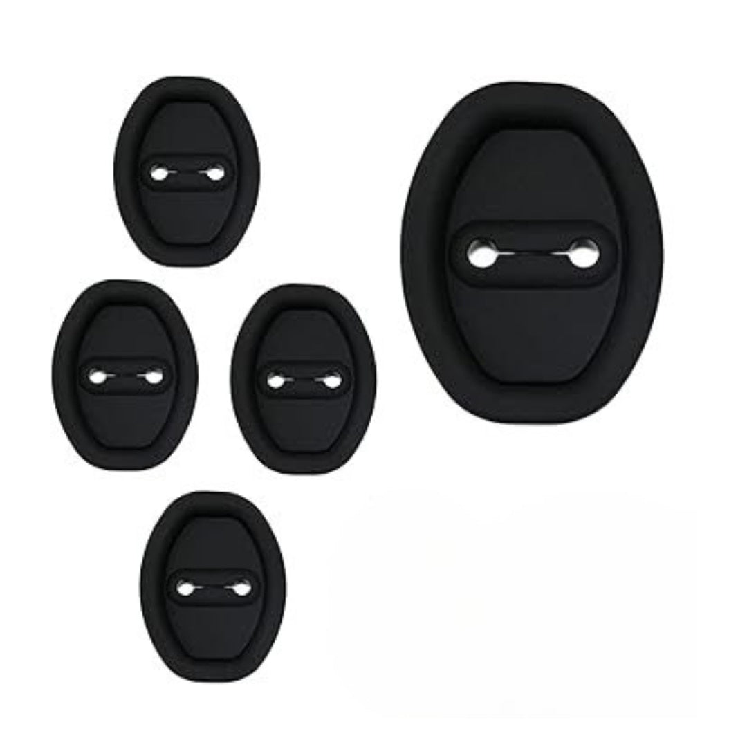 Set 4 protecții pentru broasca ușii auto, capace silicon, negru