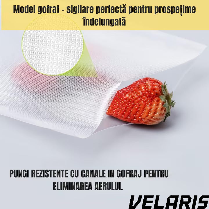 Set pungi vidat 20x30 cm, 50 bucati, rezistente, pentru sous-vide si depozitare