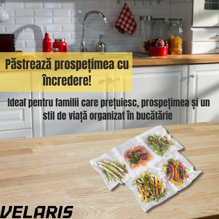 Set pungi vidat 20x30 cm, 50 bucati, rezistente, pentru sous-vide si depozitare