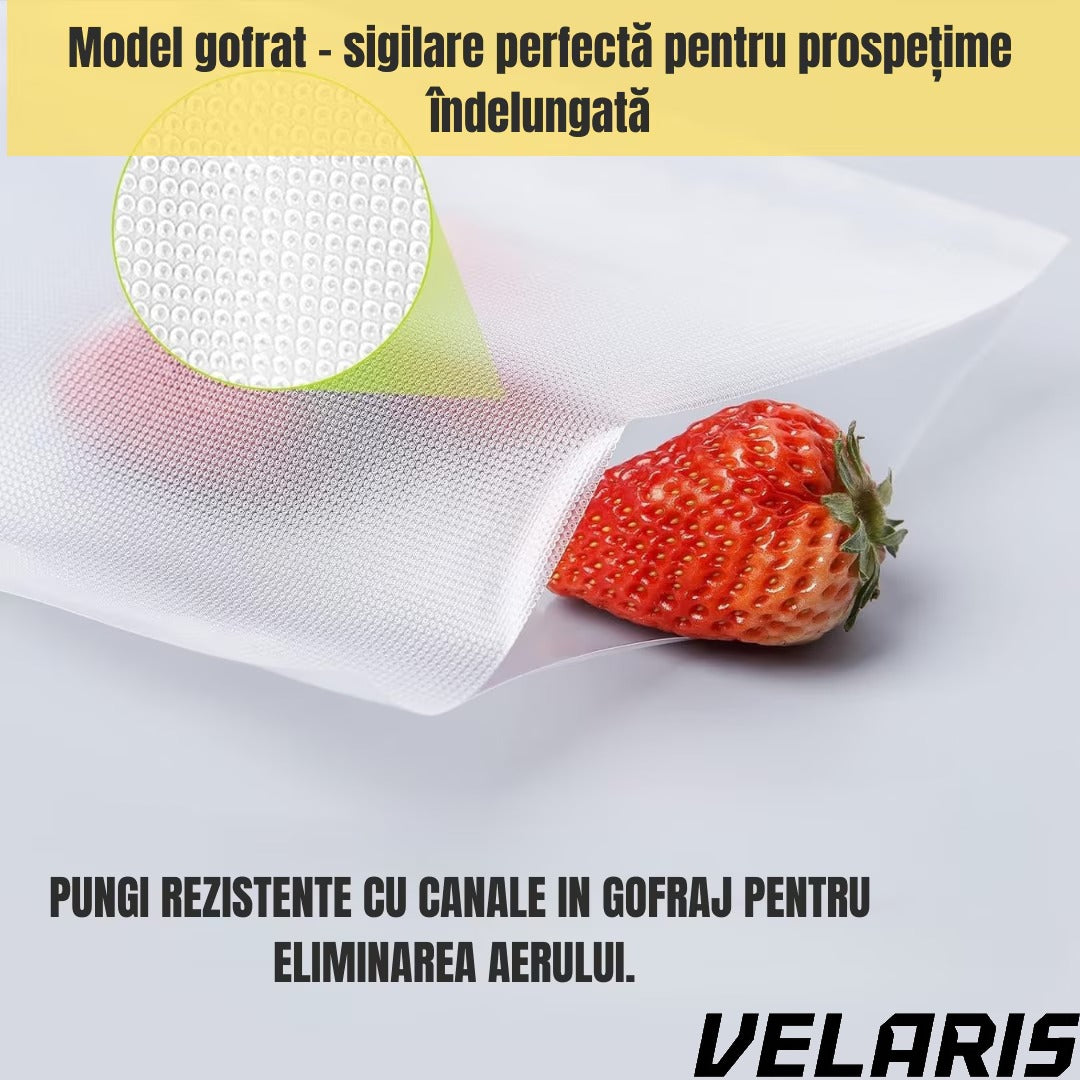 Set pungi vidat 30x40 cm, 50 bucati, reutilizabile, pentru alimente si congelare