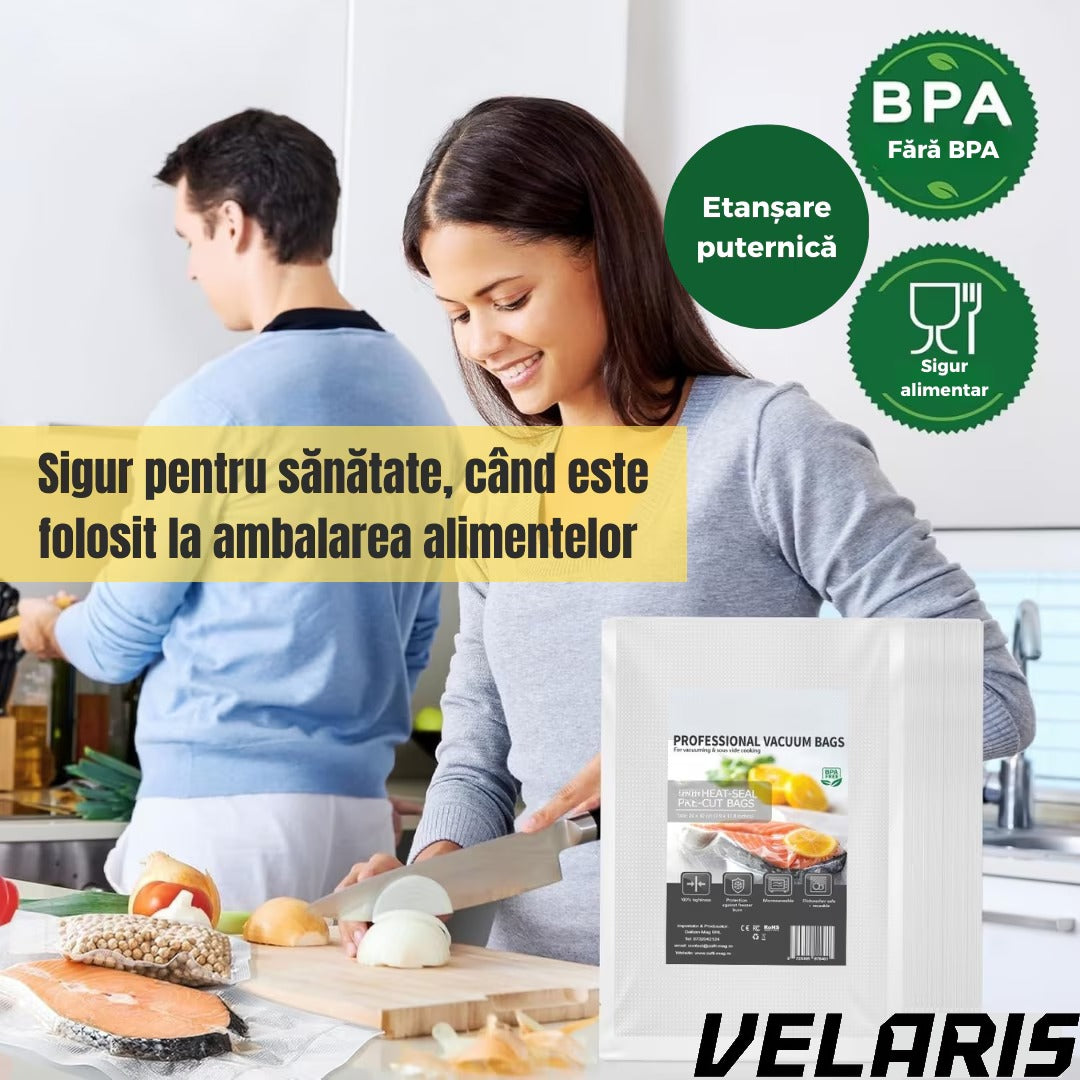 Set pungi vidat 30x40 cm, 50 bucati, reutilizabile, pentru alimente si congelare