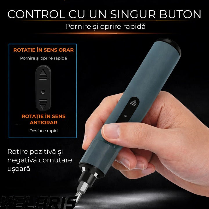 Set Surubelnita Electrica de Precizie 49 in 1, Reincarcabila, Fara Fir, pentru Reparatii Mobile, Baterie Li-ion 400mAh