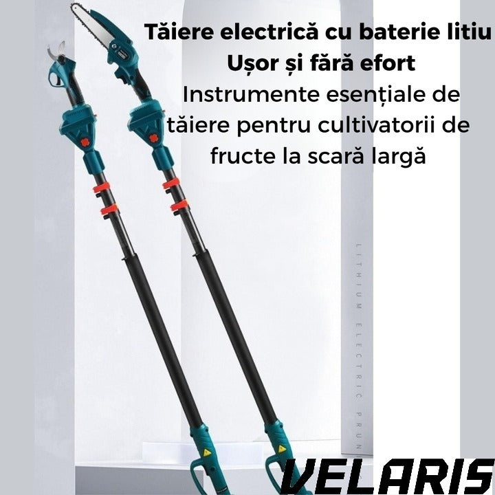 Set Foarfeca Electrica si Drujba cu Brat Extensibil, Taiere Rapida si Usoara la Inaltime, Acumulator Inclus
