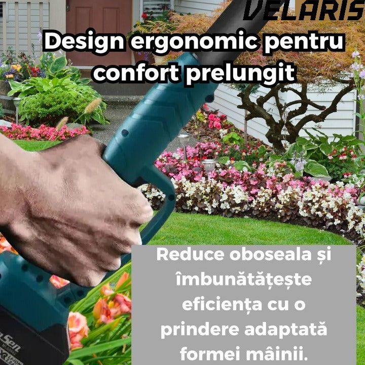 Set Foarfeca Electrica si Drujba cu Brat Extensibil, Taiere Rapida si Usoara la Inaltime, Acumulator Inclus