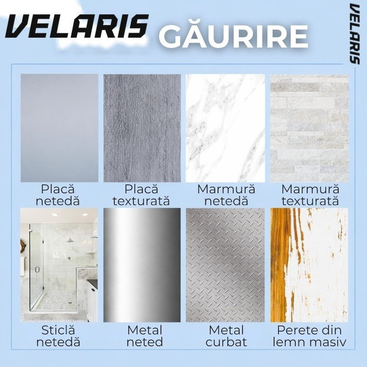 Set rafturi de duș din aluminiu negru, design modern, montaj ușor