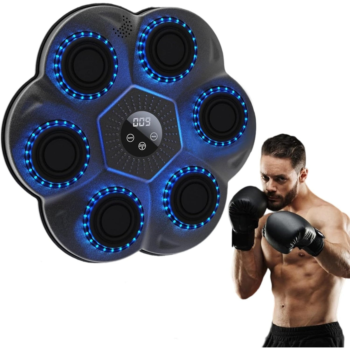 Perna de box LED cu muzica, Bluetooth, antrenament perete cu raspuns rapid