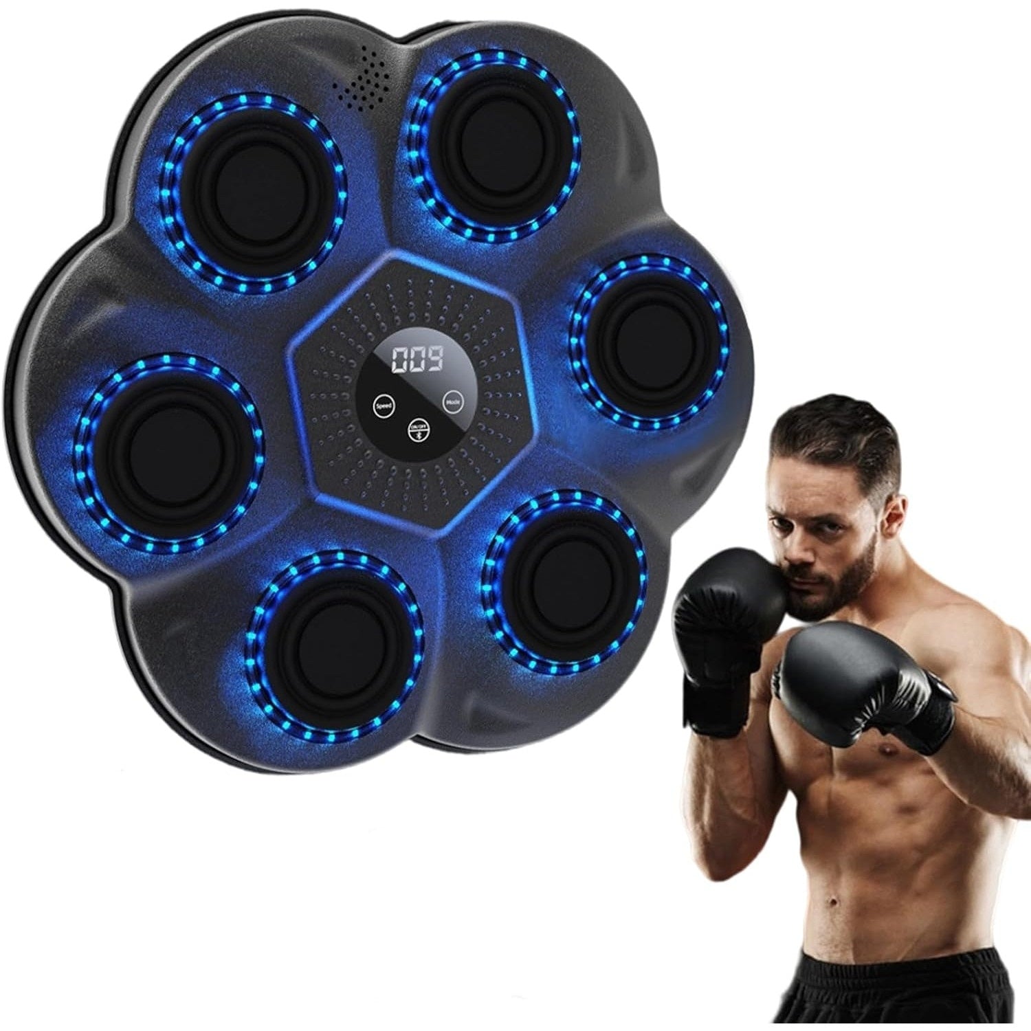 Perna de box LED cu muzica, Bluetooth, antrenament perete cu raspuns rapid