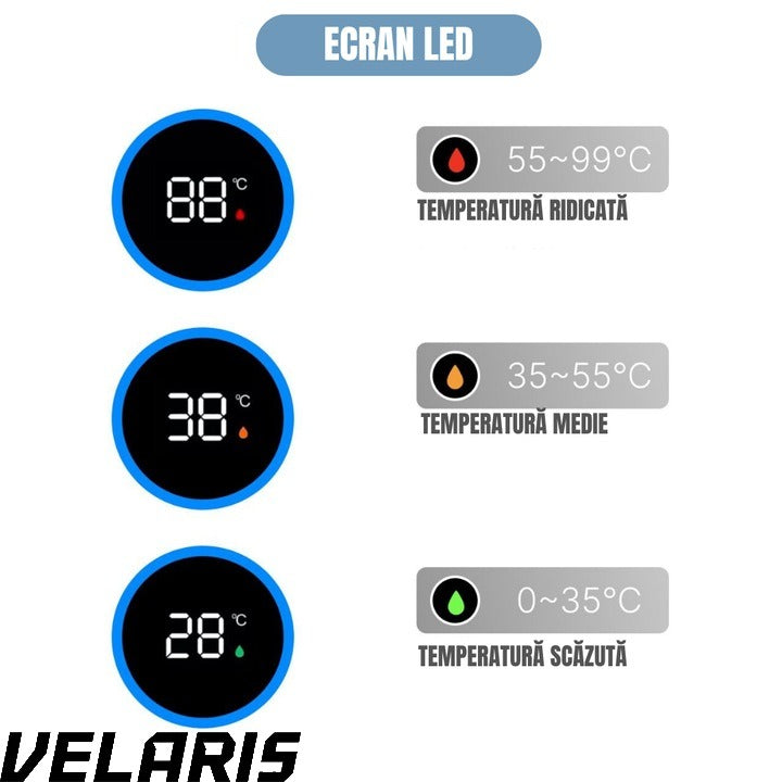 Cană Termos Smart cu Ecran LED, 500ml, Inox, Menține Băuturi 6 Ore
