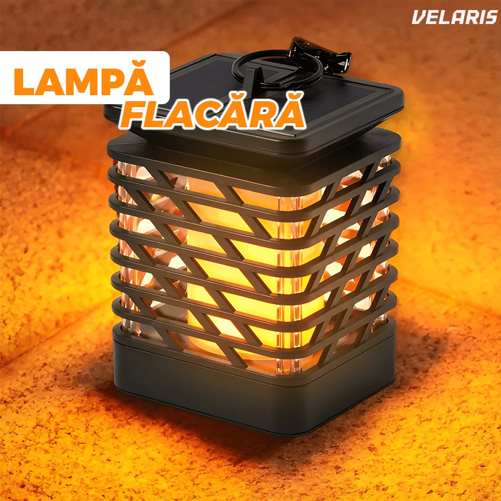 Lampa solara cu efect flacara, IP65, autonomie 8-12 ore