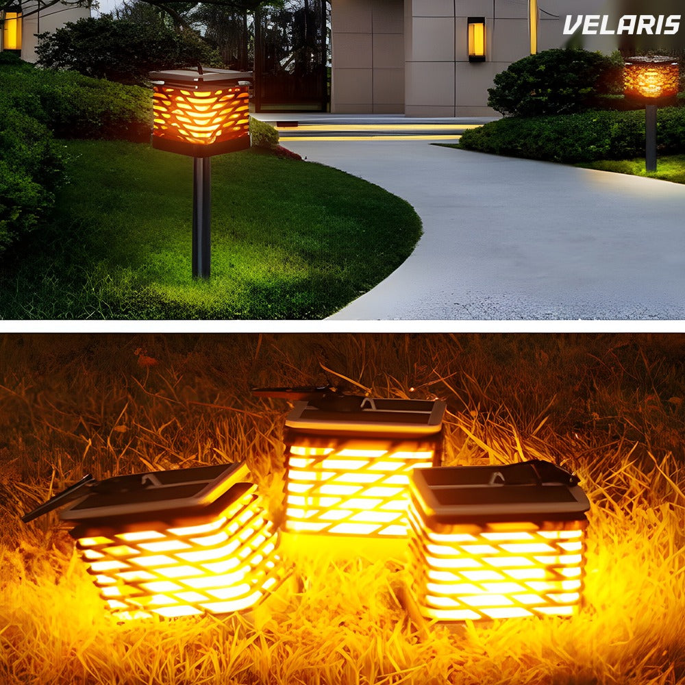 Lampa solara cu efect flacara, IP65, autonomie 8-12 ore