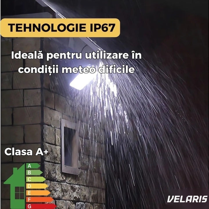 Lampă solară cu panou separat, 200W, 130 LED COB, IP67, telecomandă, 10 ore iluminare
