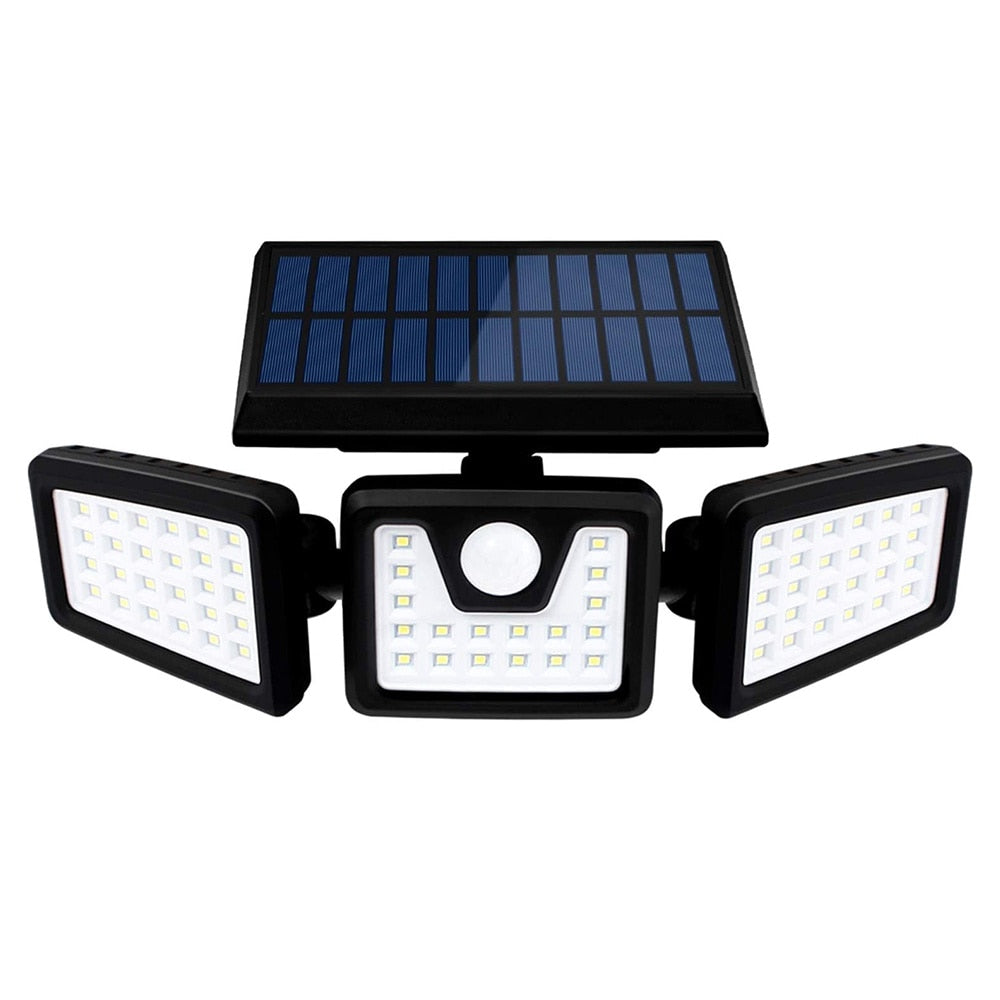 Lampa solară perete cu 74 LED, senzor solar, 3000mAh, IP65, 550 lumeni
