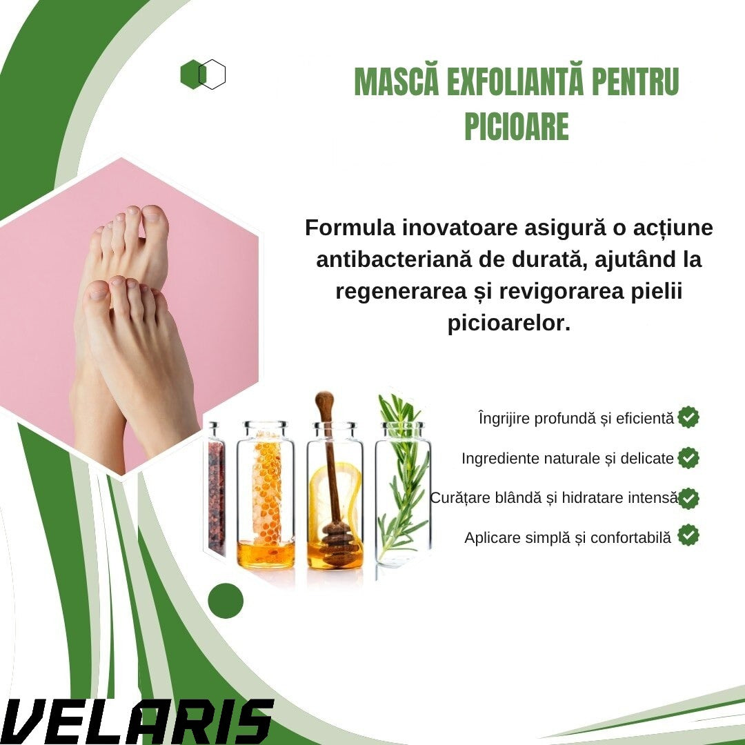 Sosete cu masca exfolianta pentru picioare, 1 pereche, hidratare intensa, exfoliere delicata, eliminarea mirosurilor, ingrijire naturala pentru piele catifelata