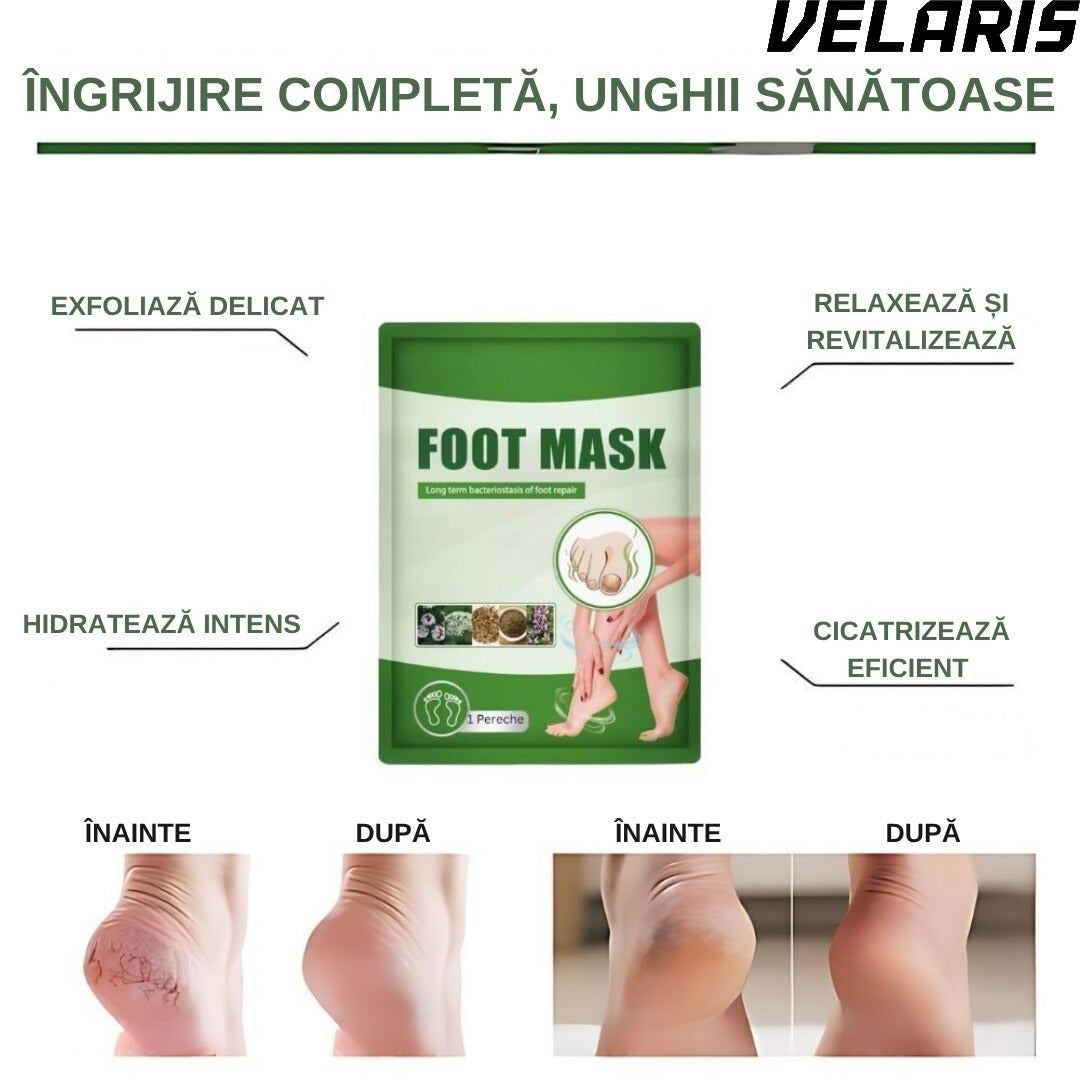 Sosete cu masca exfolianta pentru picioare, 1 pereche, hidratare intensa, exfoliere delicata, eliminarea mirosurilor, ingrijire naturala pentru piele catifelata
