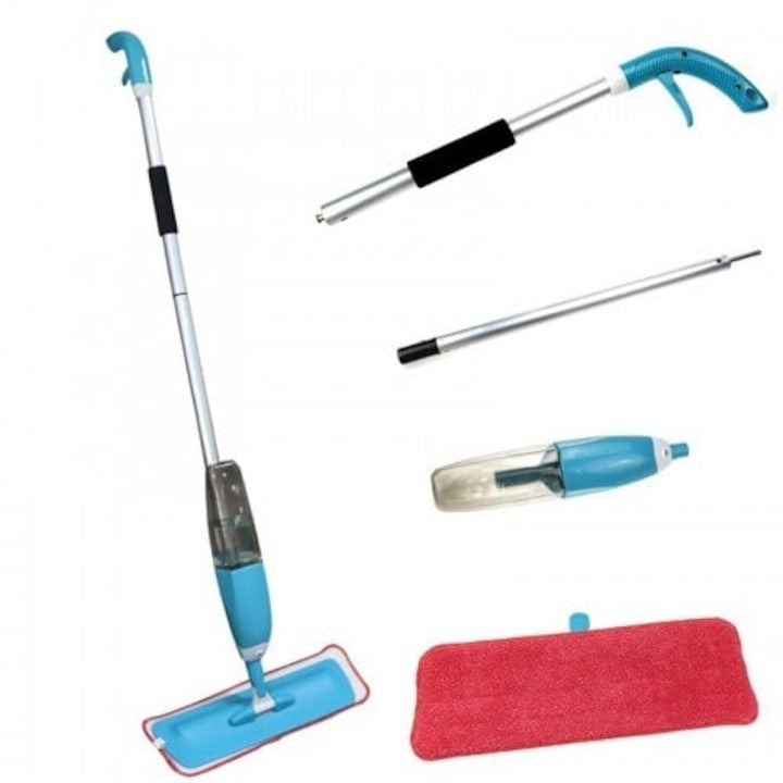 Mop cu pulverizator si rezervor detasabil 600 ml, panza microfibra, pentru parchet si gresie