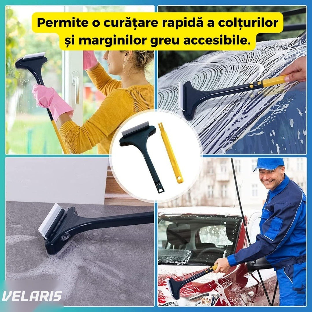 Racleta din cauciuc pentru geam și faianță, 46 x 15 cm, negru/galben