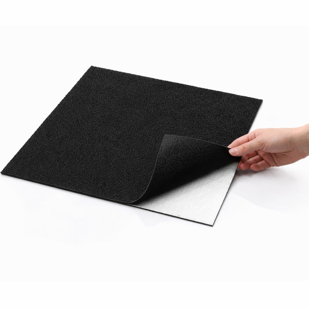 Covor scări autoadeziv 60x60 cm, gri, textura textilă, instalare rapidă