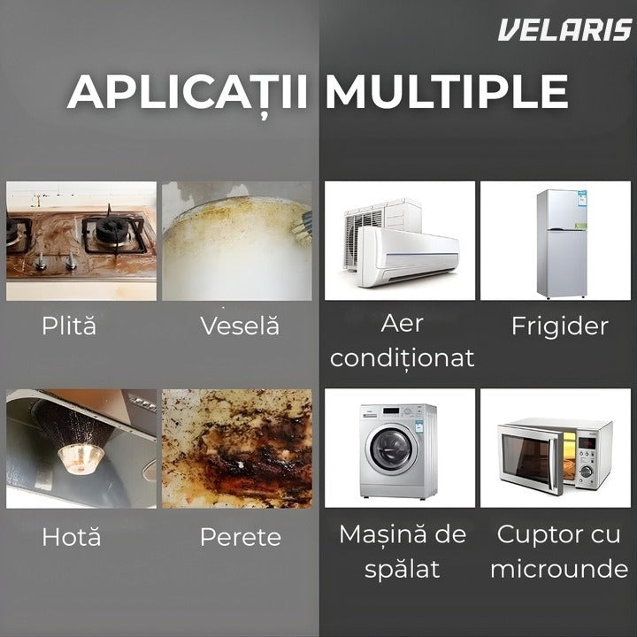 Aparat de curățat cu abur profesional, rezervor mare, 9 accesorii, jet puternic, alb